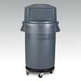 RUBBERMAID / RUB265500GY / Brute Refuse Container, Round, Plastic, 55gal, Gray / Sold as 1 EA