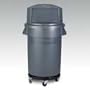 Round Brute&reg Waste Container, 55-Gallon Capacity, 26-1/2 dia. x 33h, Gray (RUB265500GY)