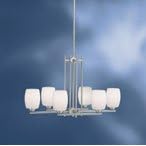 Convertible Brushed Nickel Six Light Chandelier