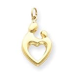 14k Heart Shaped Mother and Child Pendant