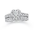 ZALES 3/4 CT. T.W. Diamond Heart Bridal Set in 14K White Gold