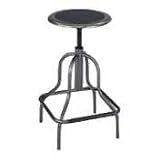 Leather Diesel Industrial Stool - Black