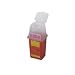 BD 305487 Phlebotomy Nestable Sharps Collector, 4-3/4" Width x 9" Height x 4" Depth, 1.5 Quart Capacity, Red Base/ Natural Top (Case of 36)