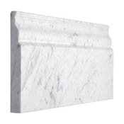 Carrara (Carrera) Bianco Polished 12" Skirting Baseboard Molding