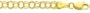 14K Gold Charm Bracelet,Double Ring,4mm wide