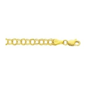 14K Gold Charm Bracelet,Double Ring,4mm wide by