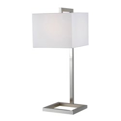 Kenroy Home 21079BS 4 Square Table Lamp, Brushed Steel