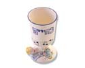 Kiddush Cup for Shabbat and Jewish Holiday. 4.5 Ceramic with Kids Music Lachim in Hebrew