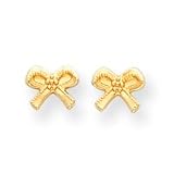 14k Bows Screw-Backback Childrens Earrings