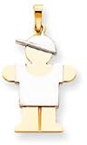 Boy With Cap Charm, Yellow/White Gold