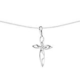 Silver Twisted Cross Pendant & Chain