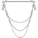 Body Candy Stainless Steel Chain Drop Industrial Barbell Created with Swarovski Crystals, 32mm