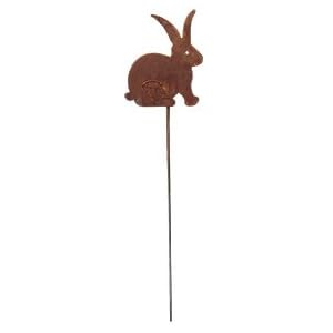 Bunny Rabbit Garden Stake Decor Rusted by 