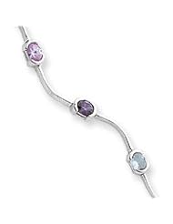 Sterling Silver CZ Rainbow Bracelet