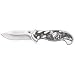 Maxam Liner Lock Knife with Etched Joker Artwork on Stainless Steel Handle