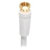 Length 12' RG-6 Digital Coaxial Cable With Gold Plated F Connectors White