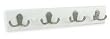 Battalion 1XNJ3 Hooks, Wall Mount, 4 Hook, Nickel