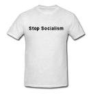 STOP SOCIALISM - Political Gear - Heather Grey or White T-shirt