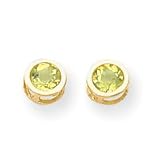 14k 5mm Bezel Peridot Stud Earrings XBE151
