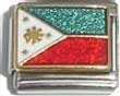 Clearly Charming Philippines Flag Italian Charm Bracelet Link