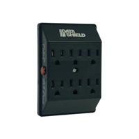 6OUT Datashield Surge Black Direct Plug 750 Joules