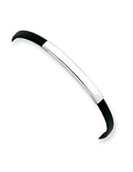 Sterling Silver Black Rubber Bracelet QG1104-7"