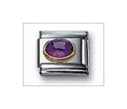 Oval Cabochon Amethyst Classic Tourmaline, Italian Charm by Nomination Charms