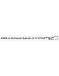 3mm White Gold Diamond Cut Rope Chain 20"