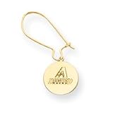 14K Arizona Diamond Backs Round Disc Full Logo Kidney Wire Earrings