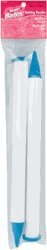 Luxite Single Point Knitting Needles 14"-Size 50 Lime w/Blue