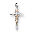Sterling Silver Crucifix Pendant with 20 Inch Sterling Silver Chain