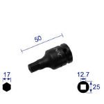 ナック　ヘキサゴンレンチソケット　ショートタイプ　差込角１２．７ｘ対辺１７ｍｍ