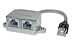 Patchkabel - Adapter ( cat. 5e ), RJ 45 Stecker auf 2 x R J 45 Buchse, geschirmt , 0,1 m, Belegung: Telefon / Ethernet