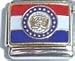 Clearly Charming Missouri State Flag Italian Charm Bracelet Link