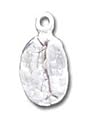 Coffee Bean Solid Sterling Silver Charm