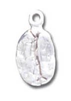 Coffee Bean Solid Sterling Silver Charm