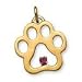 14k Puppy Paws Charm with a July, Ruby Gemstone