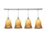 Access Lighting - 52414-BS COG: Manhattan - 4 Light Bell Glass Bar Pendant - Brushed Steel... by Access Lighting