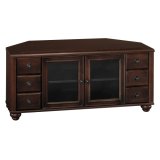 Bush Furniture Savannah Collection Corner Video Base, Dark Cherry/Dark Cherry