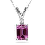 0.02 Cts Diamond & 0.55 Cts Pink Sapphire Pendant 