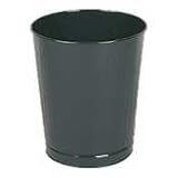 Small Round Wastebasket, 26 Quart, Fire-Safe Steel, 13-1/2 Diameter, Black URIWB26BK