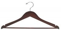 Walnut & Chrome Flat Suit Hanger (Petite Size) [ Bundle of 25 ]