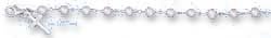 Sterling Silver 6 7 Inch Adj. Childs Pearl Bracelet With Cross Dangle
