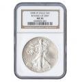 Burnished 2008-W Silver Eagle MS70 NGC Reverse Of 07