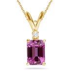 0.02 Cts Diamond & 0.55 Cts Pink Sapphire Pendant 