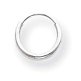 14k White Gold Endless Hoop Earrings - Measures 9x9mm - JewelryWeb