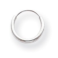 Deals 14k White Gold Endless Hoop Earrings - Measures 9x9mm - JewelryWeb