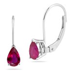 1.88 Ct Ruby Stud Earrings in 14K White Gold