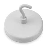 Industrial Grade 3DXZ5 Magnetic Hook, White, 26 Lb, 1.835 In Dia
