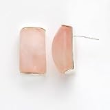 Sterling Silver Pink Quartz Post Earrings